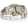 1940's Platinum Gatsby Diamond and Pearl 25 Carat Diamond Bangle Bracelet
