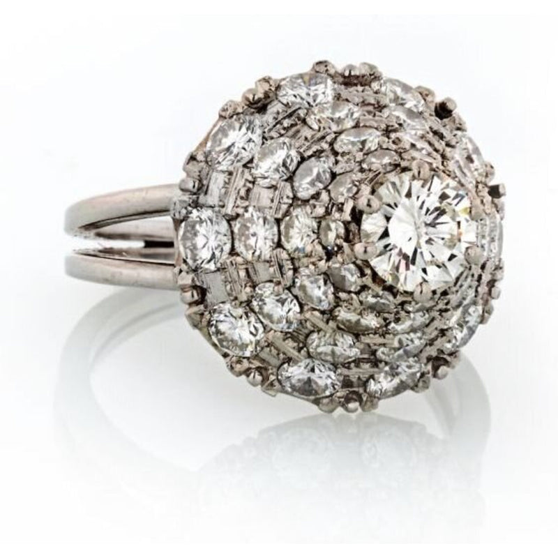 1960's Platinum Diamond 6.00 Carat Ring
