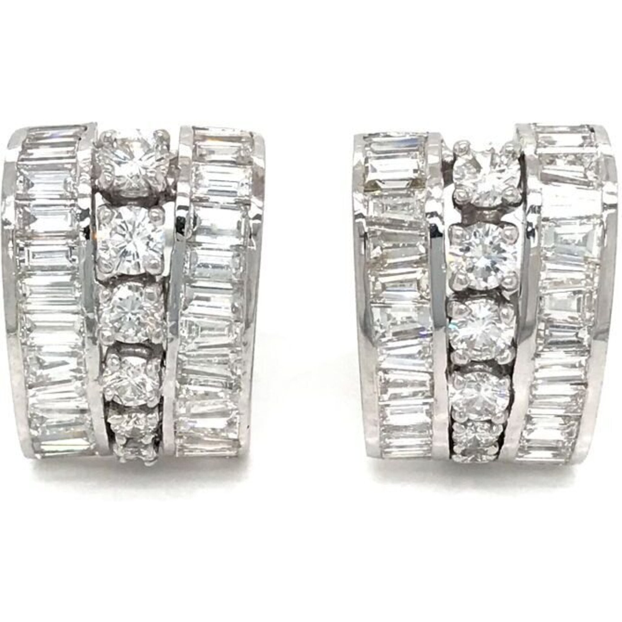 Diamond Floral Dangle Earrings Platinum & 18K Gold