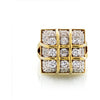 1970's 18K Yellow Gold Box Cage Diamond Criss Cross 7.50 Carat Ring