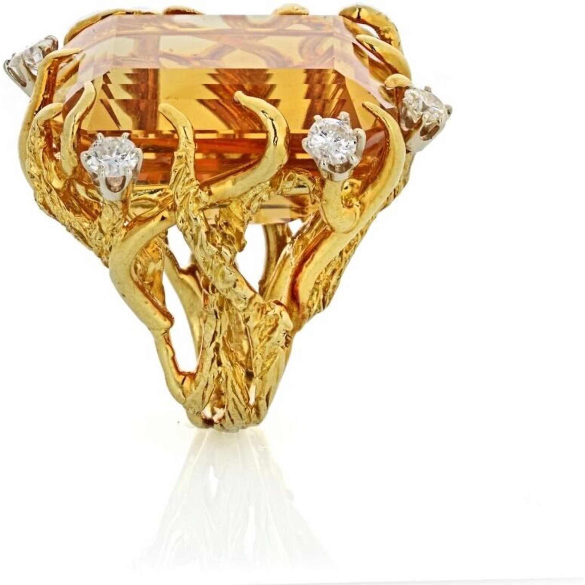 1970's 18K Yellow Gold Citrine and Diamond. Ring – Robinson's Jewelers
