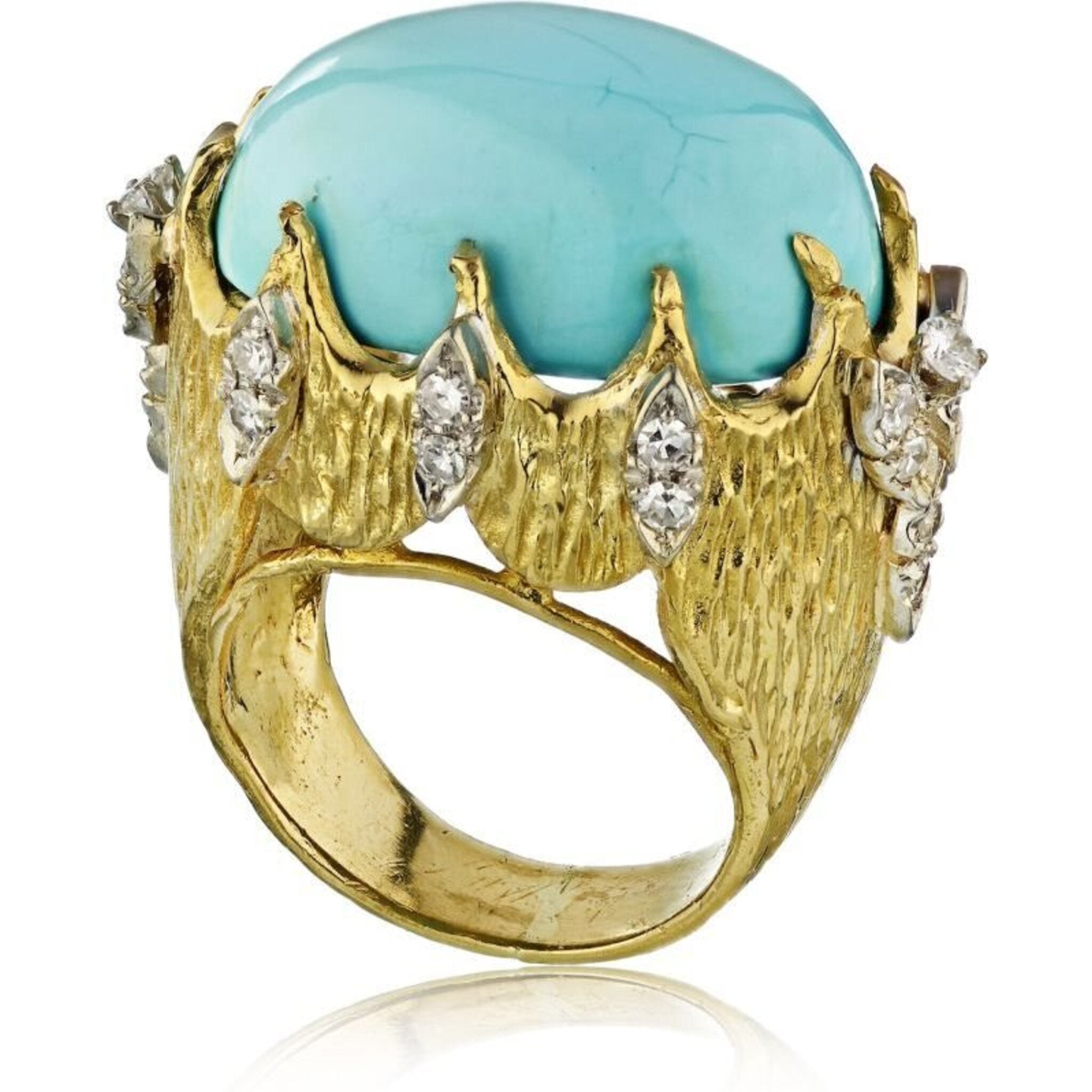 1970's 18K Yellow Gold Turquoise Ring