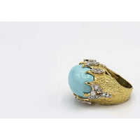 1970's 18K Yellow Gold Turquoise Ring