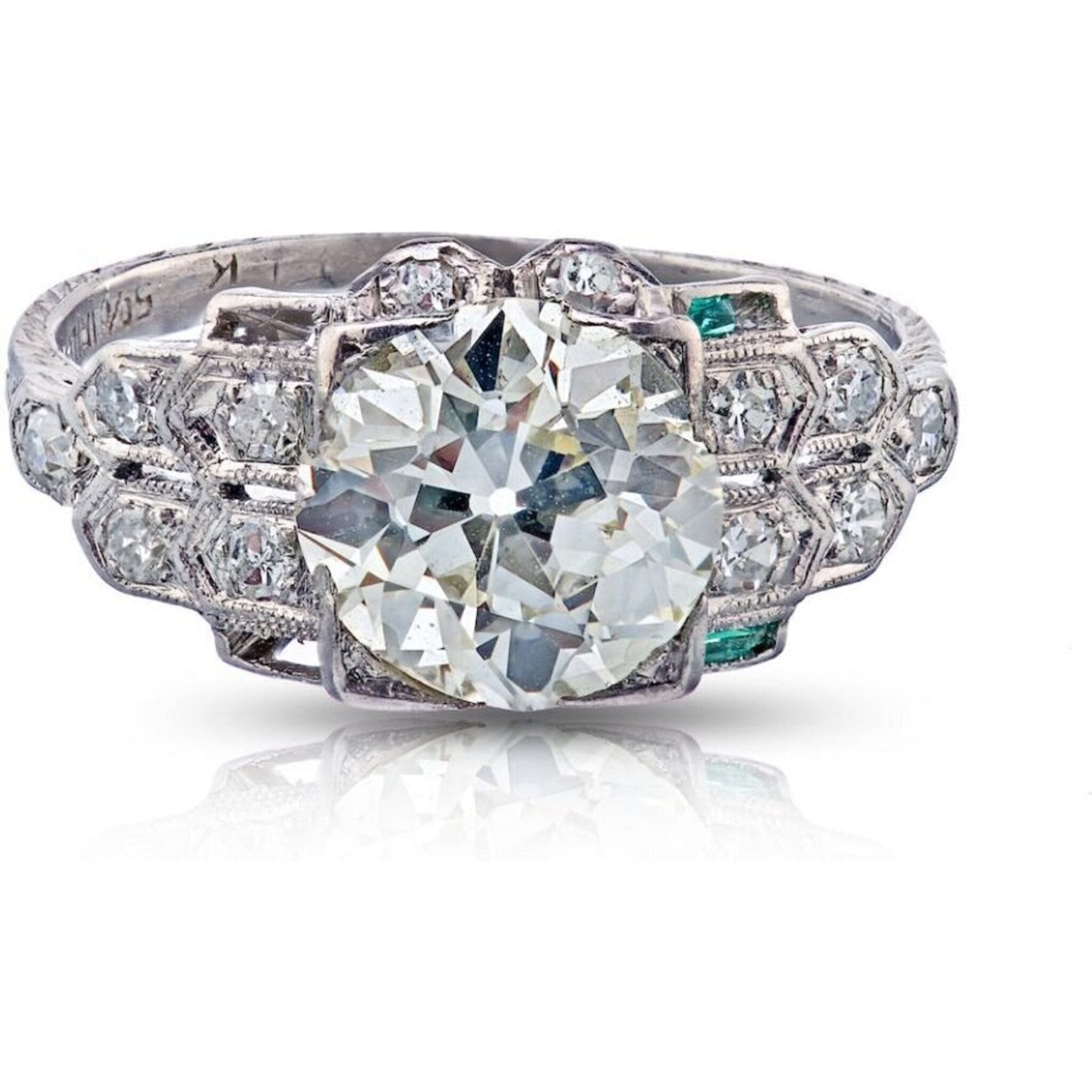 2 Carat Old European Cut Diamond M/VS1 GIA Vintage Engagement Ring