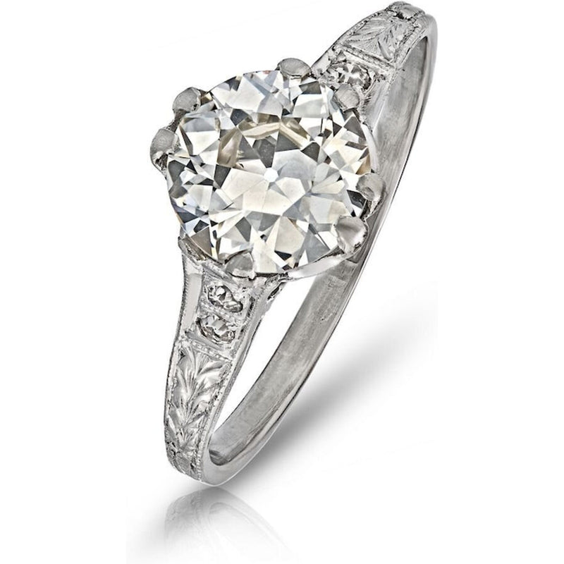 2 Carat Old European Cut Vintage Diamond Engagement Ring