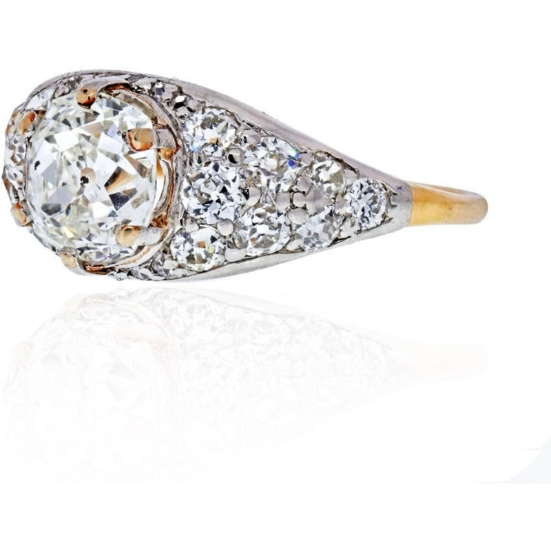 2 Carat Old Mine Cut Diamond I/SI2 GIA Engagement Ring