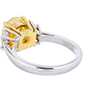 2 Carat Round Diamond Fancy Intense Yellow GIA Three Stone Engagement Ring