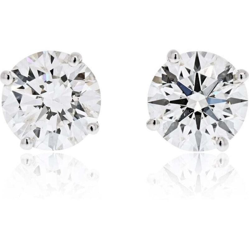 2.24 Carat Total Weight Round Diamond Stud Earrings (F-H, SI2, GIA)