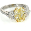 4 Carat Oval Diamond Fancy Light Yellow GIA Ring