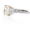 4 Carat Radiant Cut Diamond Fancy Yellow GIA Three Stone Engagement Ring