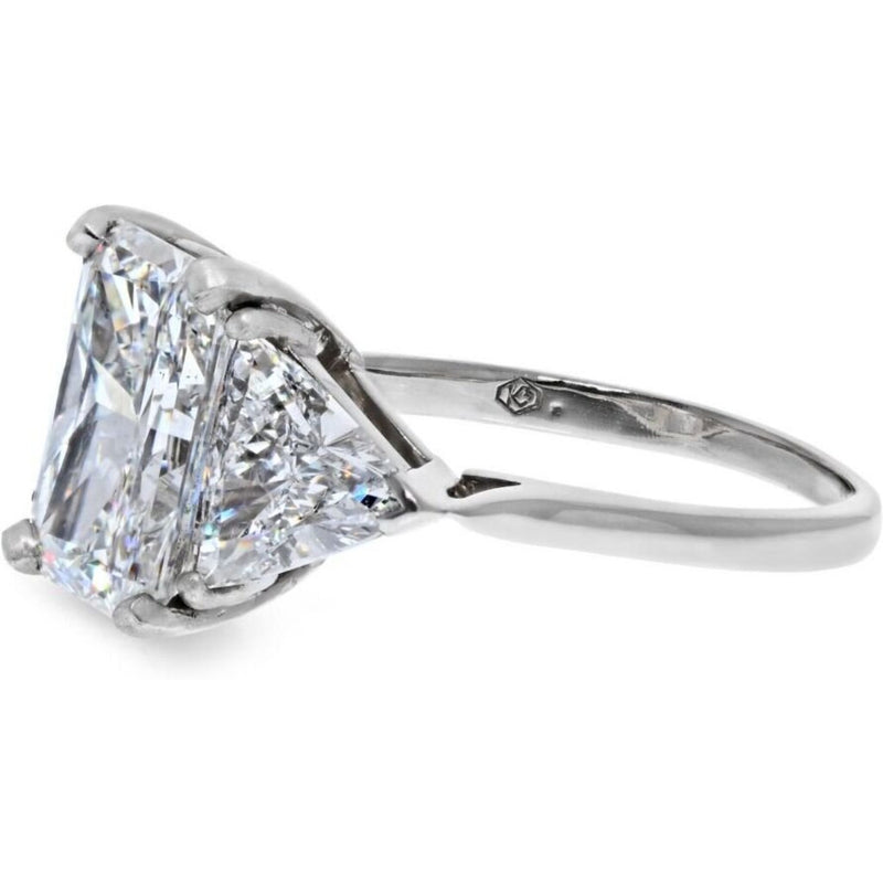 5 Carat Radiant Cut Diamond G/VS2 GIA 5.56 Carat Radiant Cut Three Stone Engagement Ring