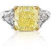 5 Carat Square Radiant Cut Three Stone Diamond Engagement Ring