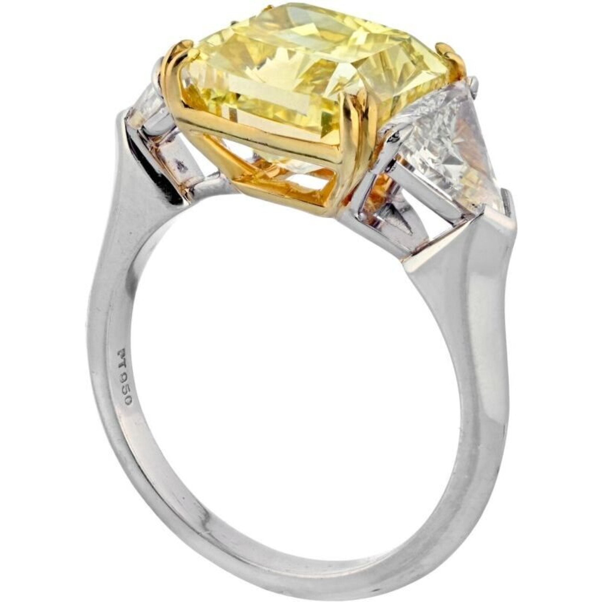 5 Carat Square Radiant Cut Three Stone Diamond Engagement Ring