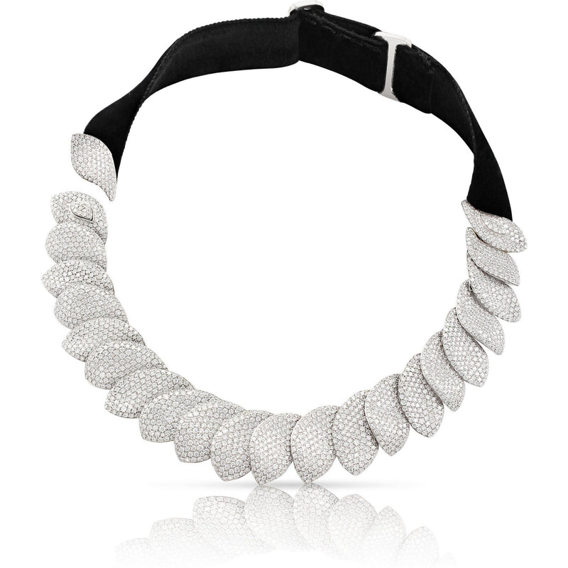 Pasquale Bruni  - Aleluiá Choker Combination in 18k White Gold and Velvet with Diamonds