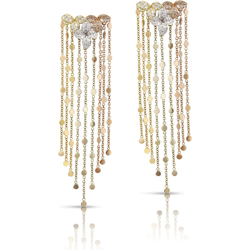 Pasquale Bruni  - Ama Pendant Earrings in 18k Rose, White and Yellow Gold with White and Champagne Diamonds