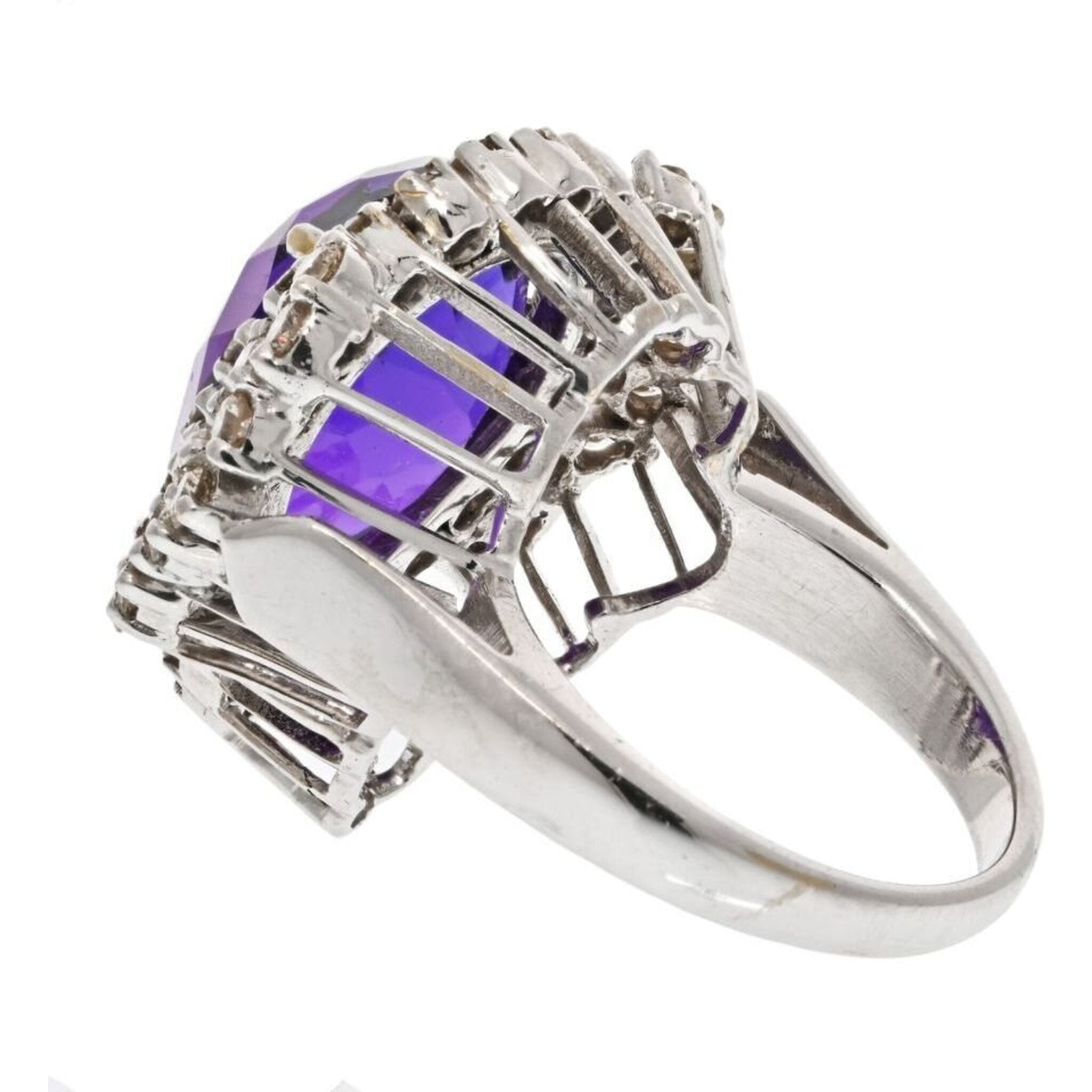 Amethyst And Diamond Cocktail Ring