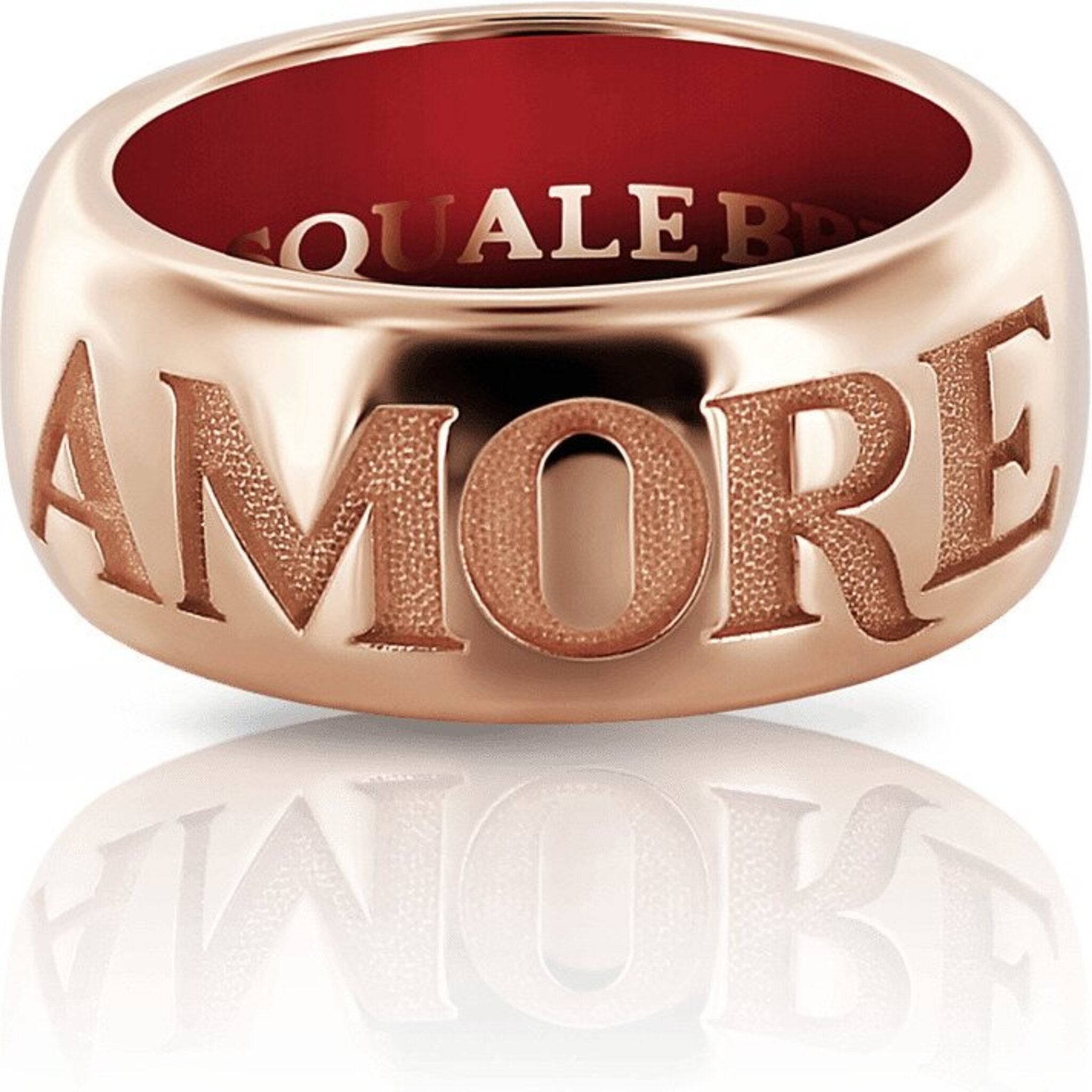 Pasquale Bruni - Amore Medium Band Ring in 18k Rose Gold with Enamel