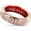 Pasquale Bruni  - Amore Small Band Ring in 18k Rose Gold with White Diamonds and Enamel