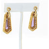 Amtheyst 18K Yellow Gold Drop Diamond 3.00Carat Total Weight Earrings