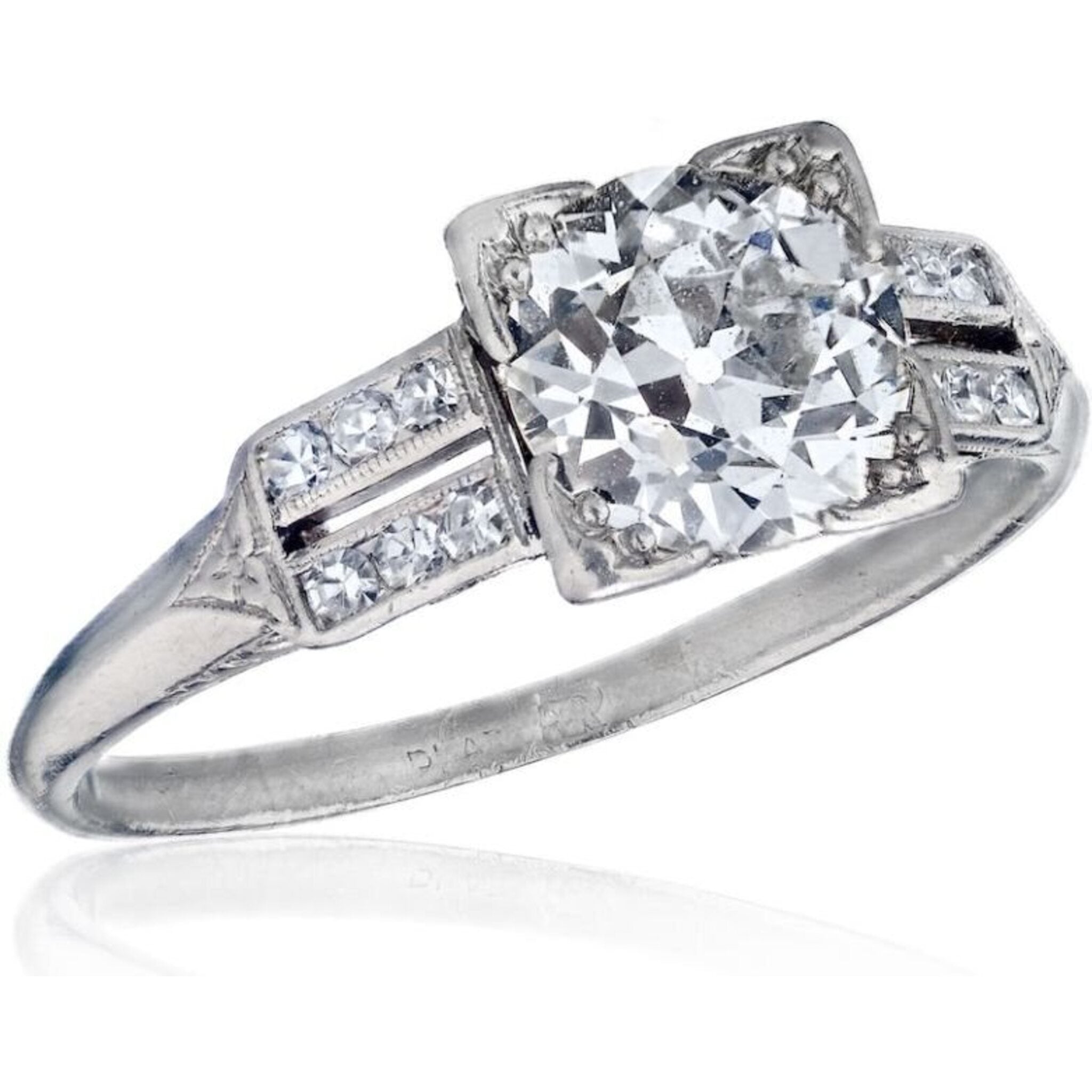 Approx. 1.50 Old European Cut Diamond J-K/VS Vintage Ring