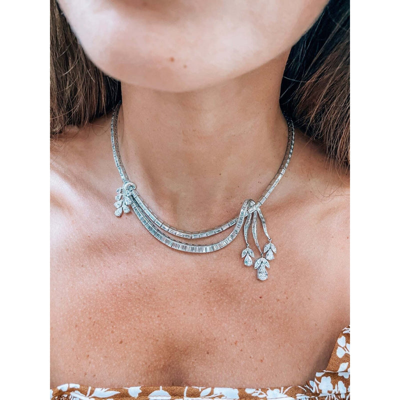 Art Deco Platinum 27.5 Carat Diamond Necklace