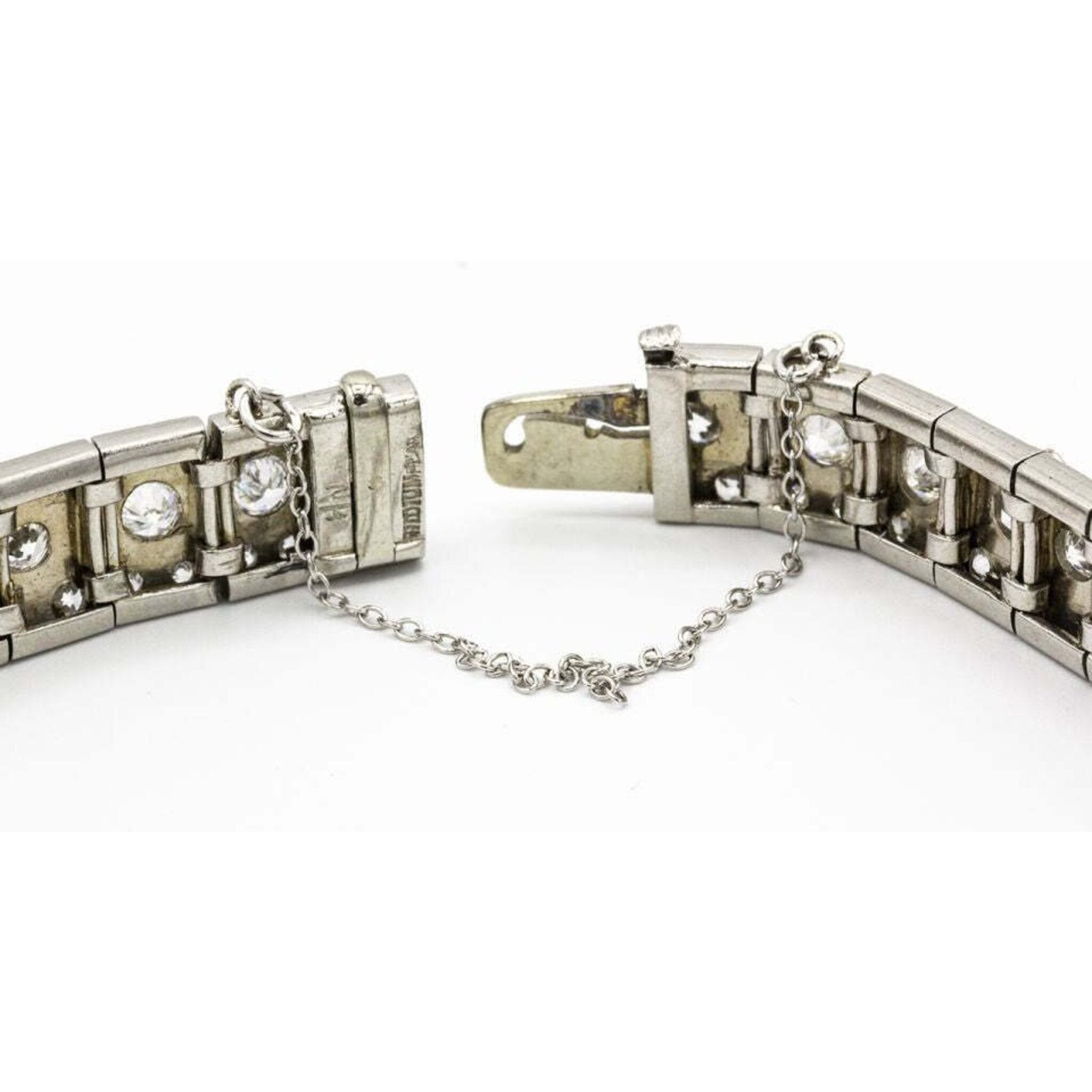 Art Deco Platinum 9Carat Total Weight Diamond Bracelet