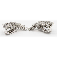 Art Deco Platinum Diamond Leaf Earrings