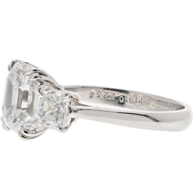 Ascher Cut 3 Carat Emerald Cut Diamond D/VVS2 GIA Ring
