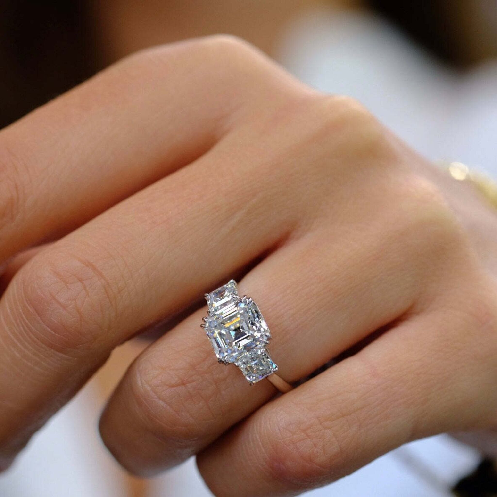 Feyre Emerald Cut Diamond Cluster Ring - OOAK | Olivia Ewing