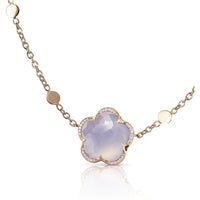Pasquale Bruni  - Bon Ton Necklace in 18k Rose Gold with Blue Chalcedony and Diamonds