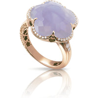 Pasquale Bruni  - Bon Ton Ring in 18k Rose Gold with Blue Chalcedony and Diamonds