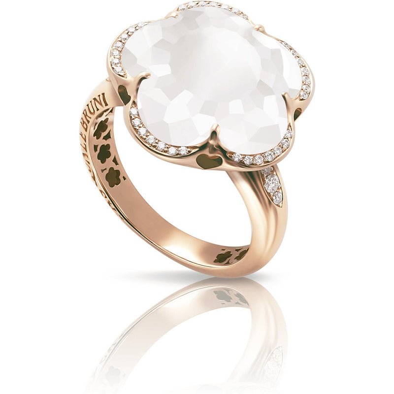 Pasquale Bruni  - Bon Ton Ring in 18k Rose Gold with Milky Quartz and Diamonds