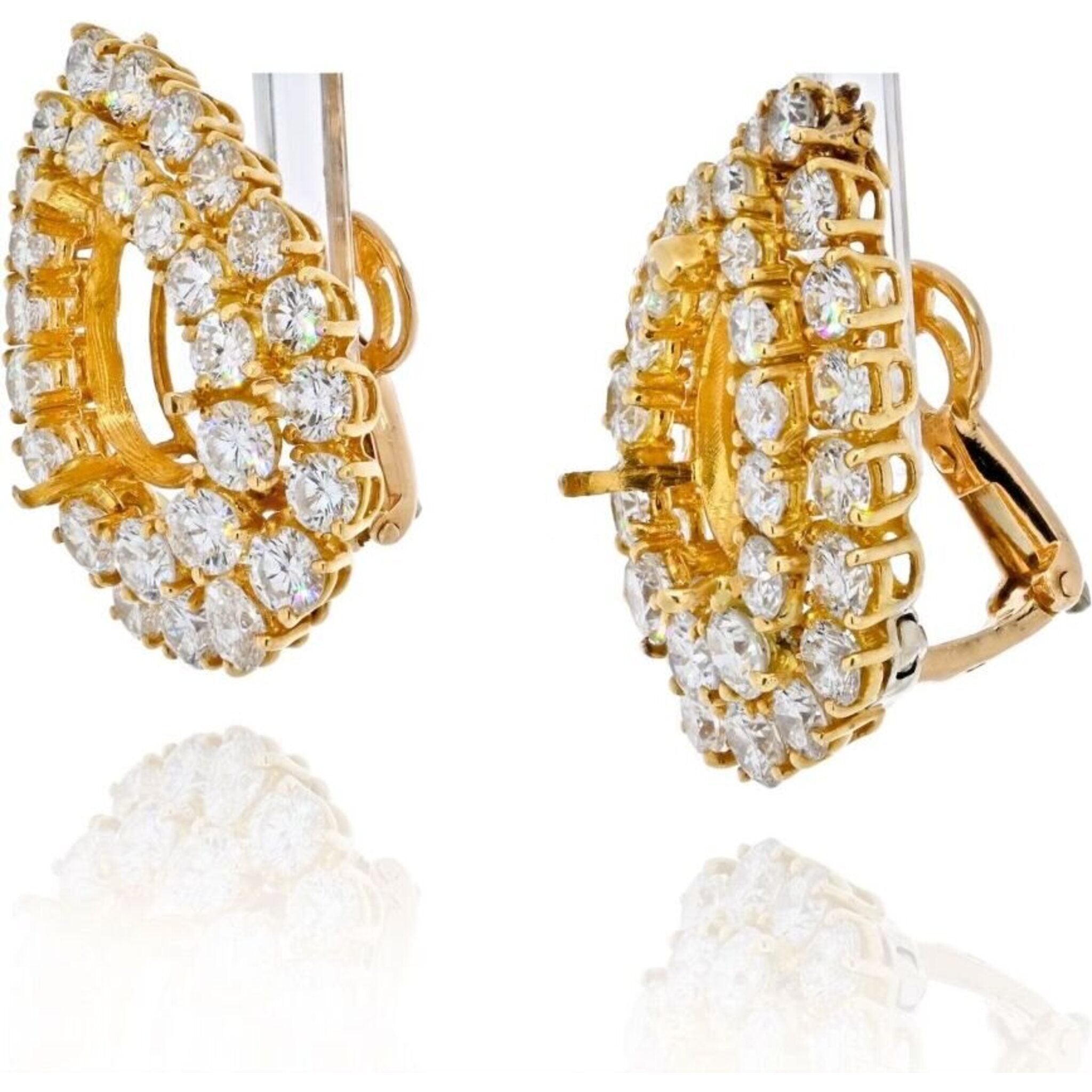 Boucheron - 18K Yellow Gold Diamond Mountings For Pear Cut Centers Earrings
