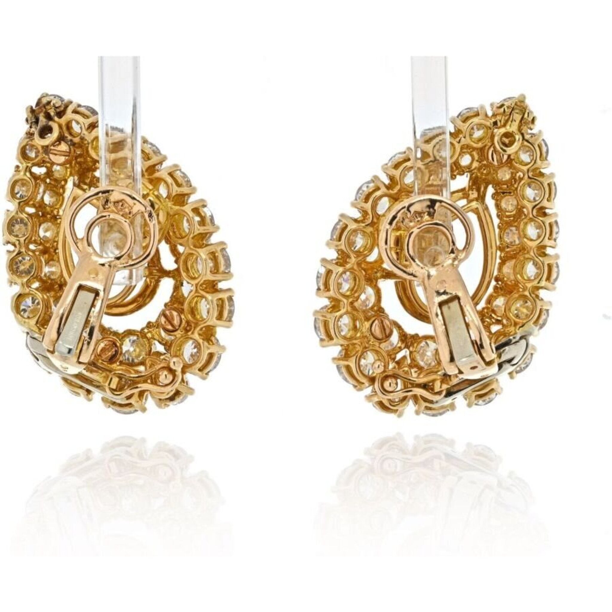 Boucheron - 18K Yellow Gold Diamond Mountings For Pear Cut Centers Earrings