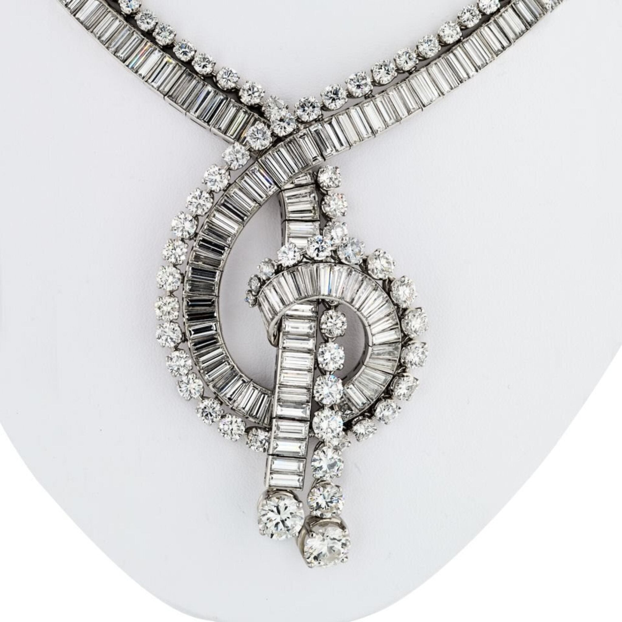 Boucheron - 1960's Platinum 111 Carat Magnificent Musical Note Diamond Necklace