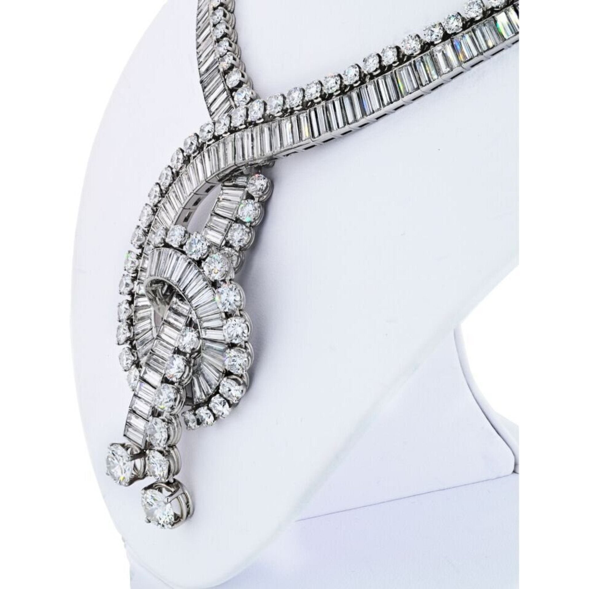 Boucheron - 1960's Platinum 111 Carat Magnificent Musical Note Diamond Necklace