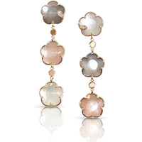 Pasquale Bruni  - Bouquet Lunaire Pendant Earrings in 18k Rose Gold with Grey, White, Pink Moonstone and White Diamonds