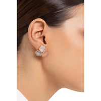 Pasquale Bruni  - Bouquet Lunaire Earrings in 18k Rose Gold with Grey, White, Pink Moonstone and White Diamonds