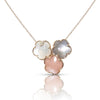 Pasquale Bruni  - Bouquet Lunaire Necklace in 18k Rose Gold with Grey, White, Pink Moonstone and White Diamonds