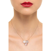 Pasquale Bruni  - Bouquet Lunaire Necklace in 18k Rose Gold with Grey, White, Pink Moonstone and White Diamonds