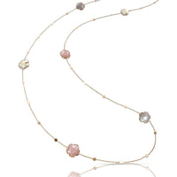 Pasquale Bruni  - Bouquet Lunaire Sautoir in 18k Rose Gold with Grey, White, Pink Moonstone and White Diamonds