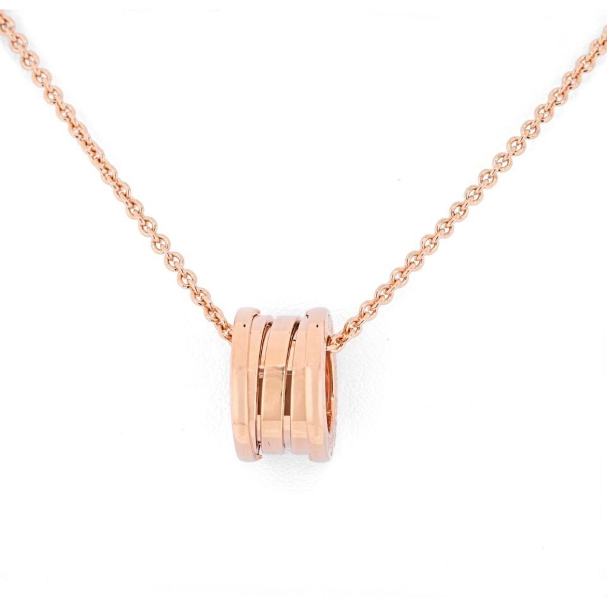 Bvlgari B.ZERO1 necklace with chain and small round pendant in 18KT rose  gold | Design Your Own Real 18K Gold and GIA Diamond Luxury Brand Jewelry  Custom Made