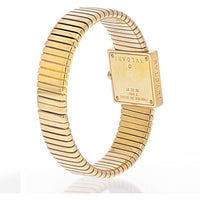 Bulgari - 18K Yellow Gold SQ 22 2T Quadrato Tubogas Diamond Bezel Watch