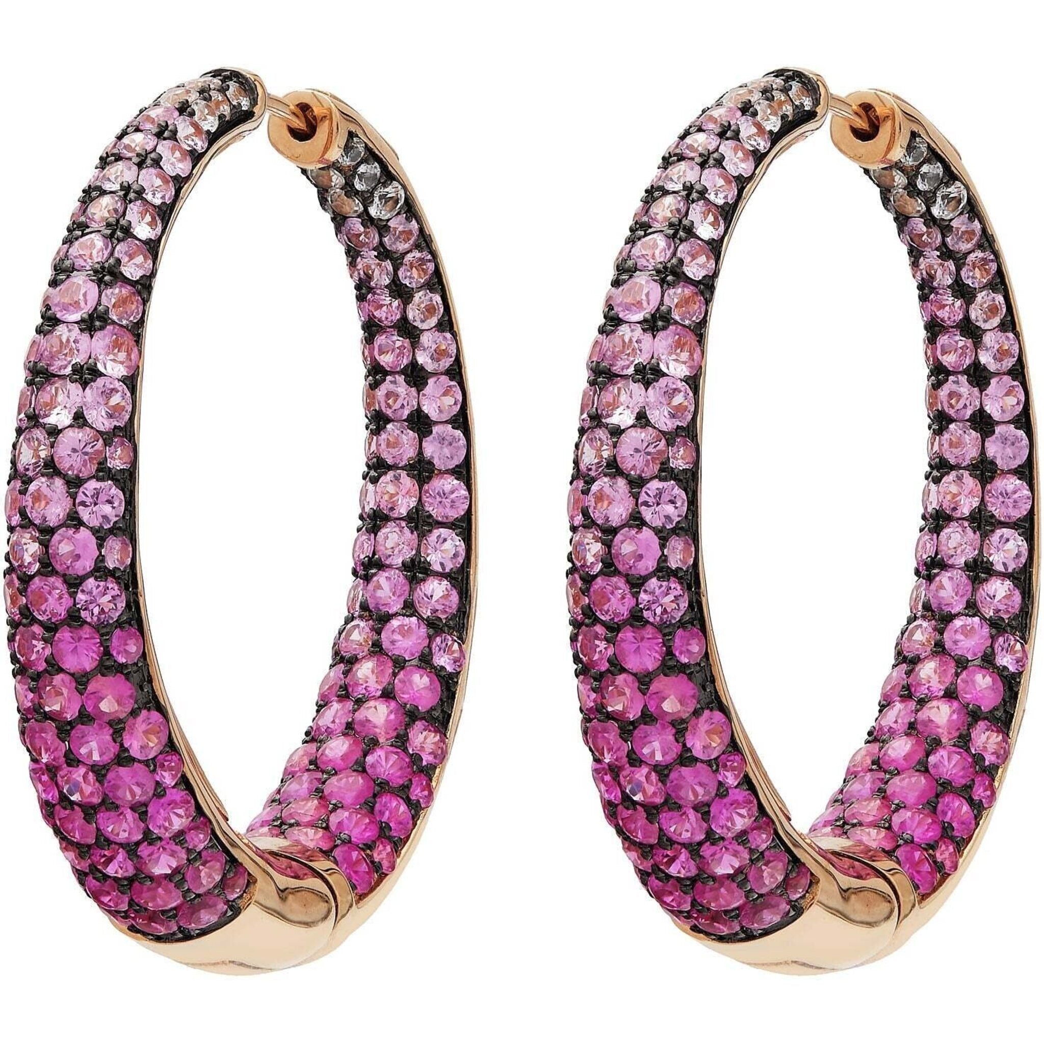 Vintage Pink Sapphire and 14K Rose Gold Disco Ball Earrings