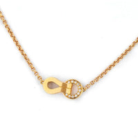 Cartier - 18K Rose Gold Agrafe Diamond Necklace