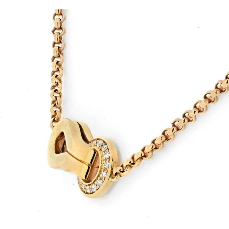 Cartier - 18K Rose Gold Agrafe Diamond Necklace