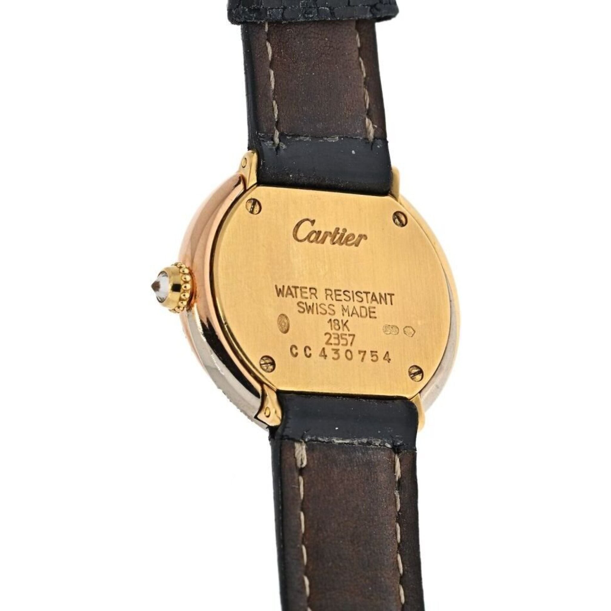 Cartier leather strap ladies watch best sale