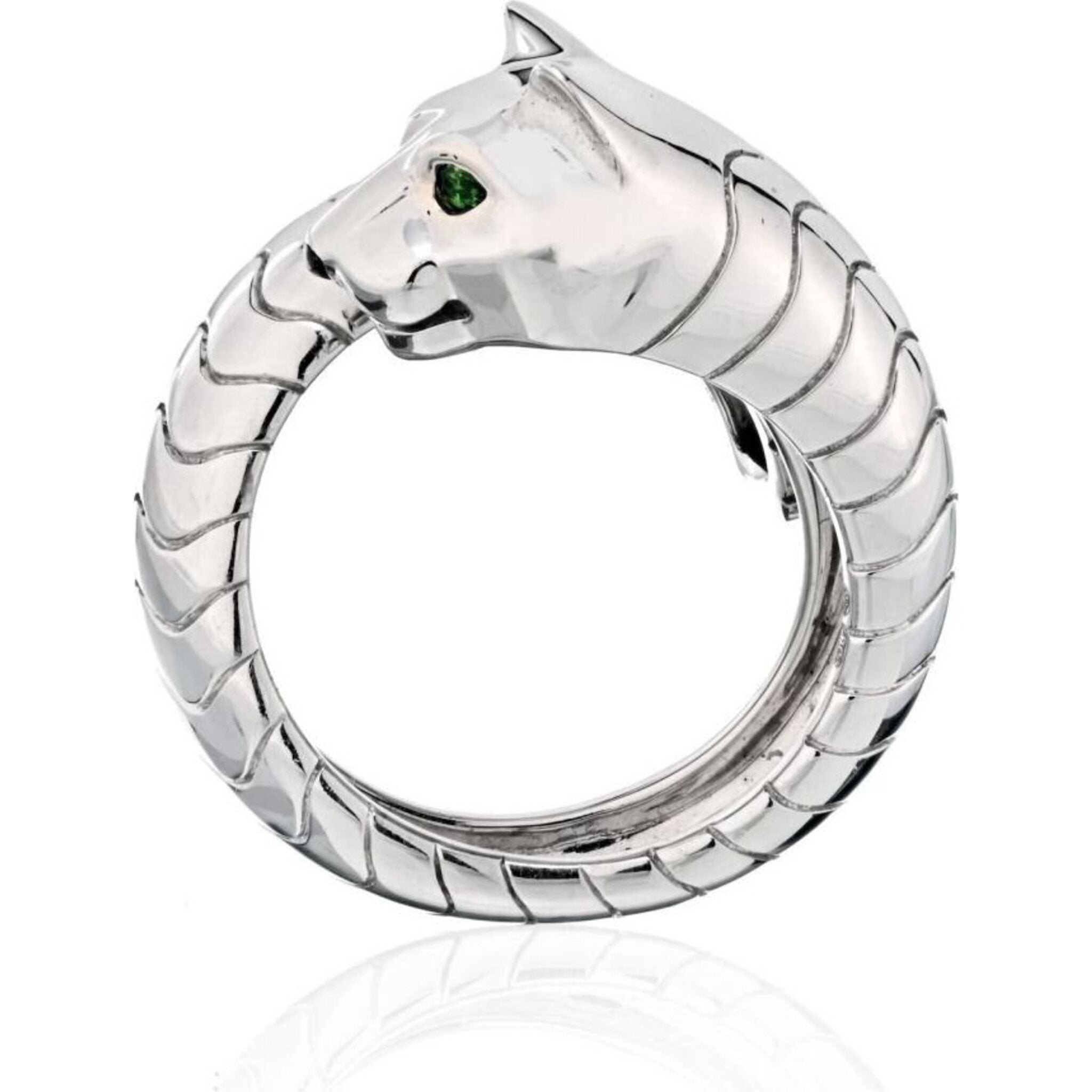 Cartier 18K White Gold High Polished Panthere Lakarda Ring