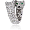 Cartier - 18K White Gold Lakarda Double Panthere Head Paved Diamond Ring