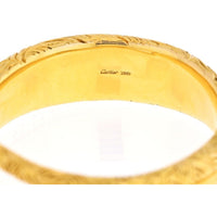 Cartier - 18K Yellow Gold Carved Lion Bangle Bracelet